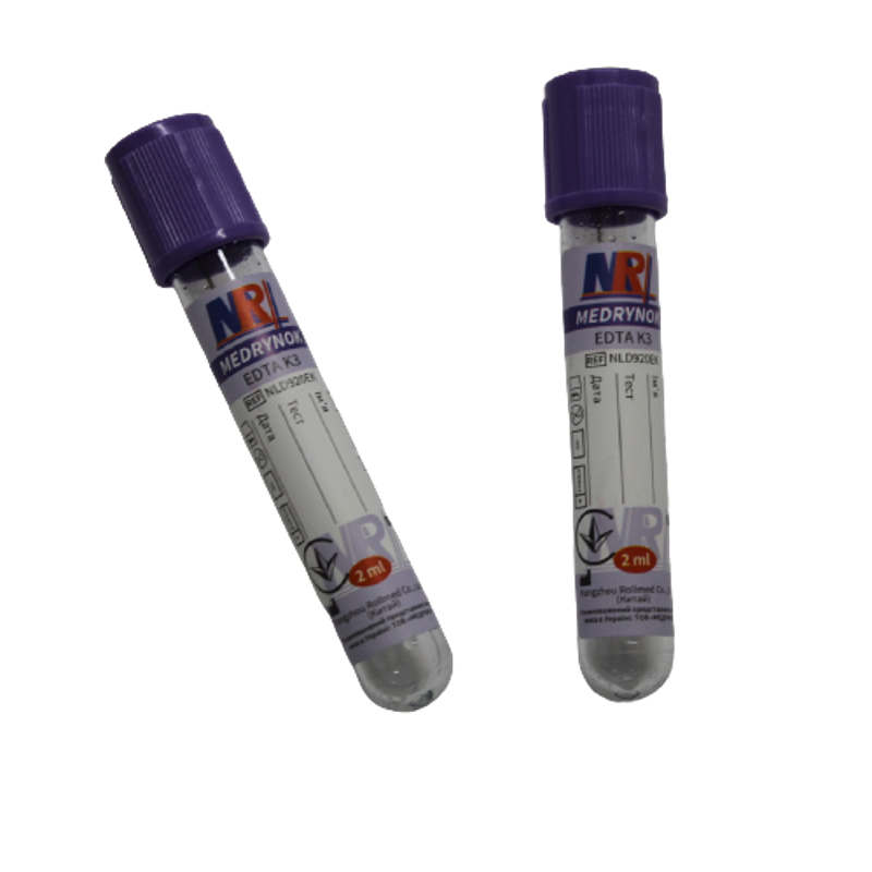 Пробірка Вакуумна для забору крові «MEDRYNOK»,2 мл, EDTA K3,13х75 мм